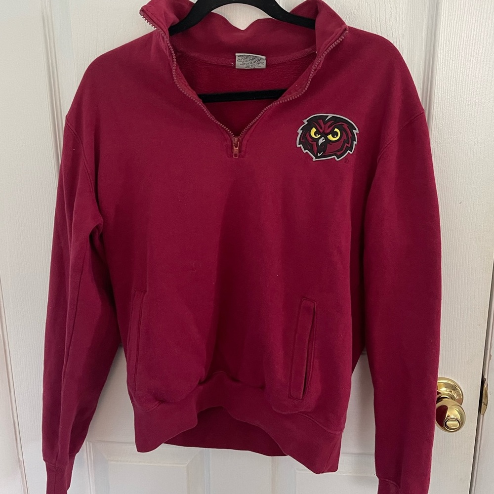 Womens Red Temple Owls Sweatshirt